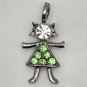 Vintage Birthstone Charm August USA K.I.S. Girl Brats Green
